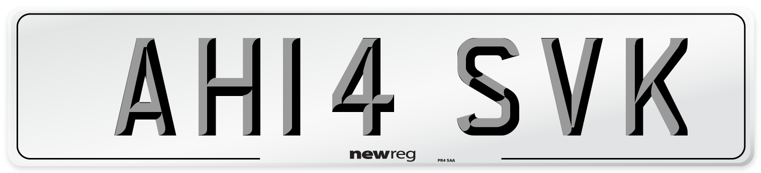 AH14 SVK Number Plate from New Reg